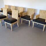 Donghia Block Island chairs 1990s original leather seats. 5 x armrests, 2 x without by John Hutton