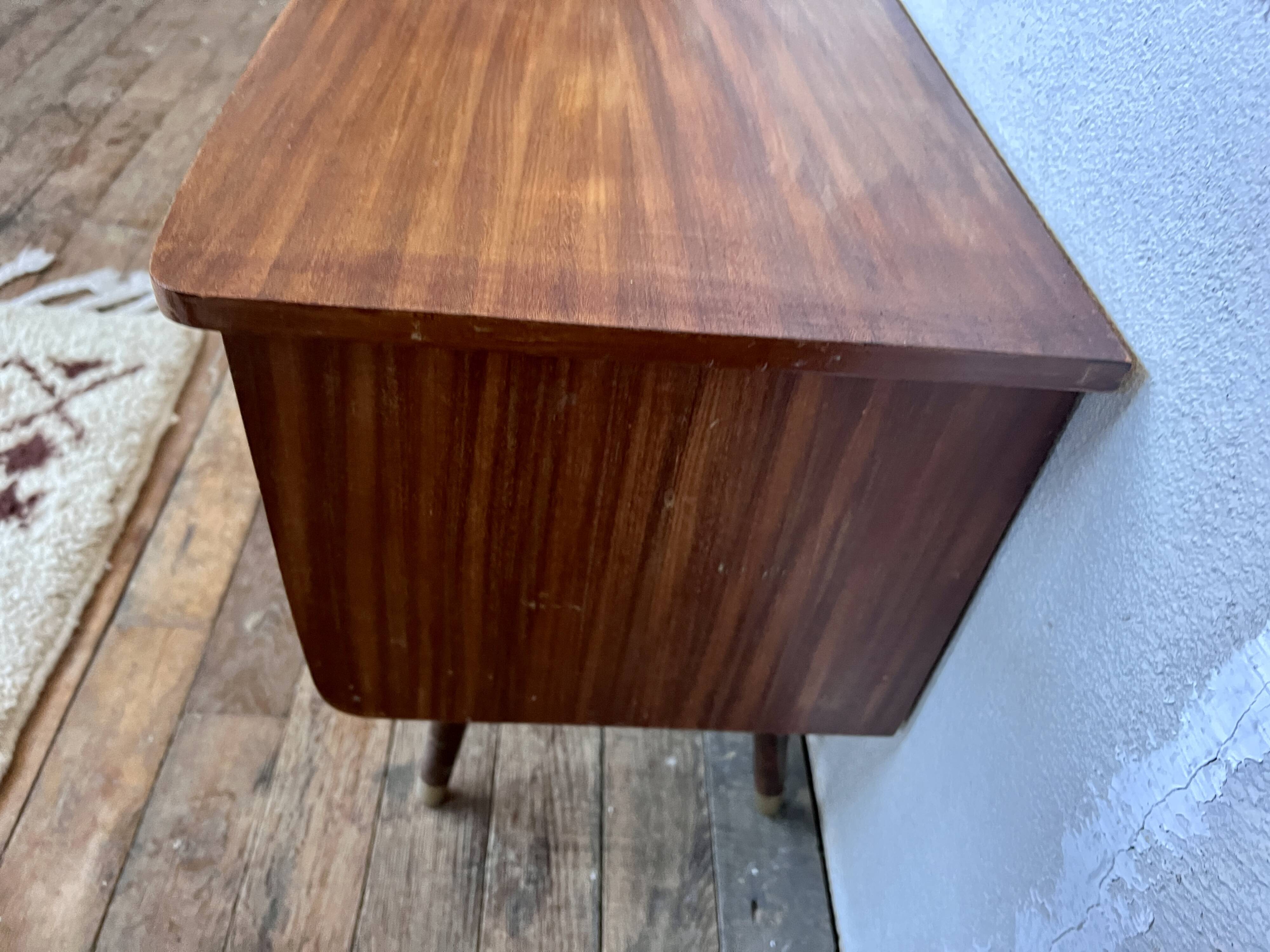 Pair of nightstands vintage bedside table compass legs