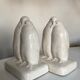 Pair of greenhouses modernist penguin books in cracked art deco earthenware