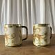 Pair of stoneware beer mugs signed Keraluc, Quimper 1950