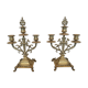 Pair of candelabras or 3-branched chandeliers in gilded bronze late 19th