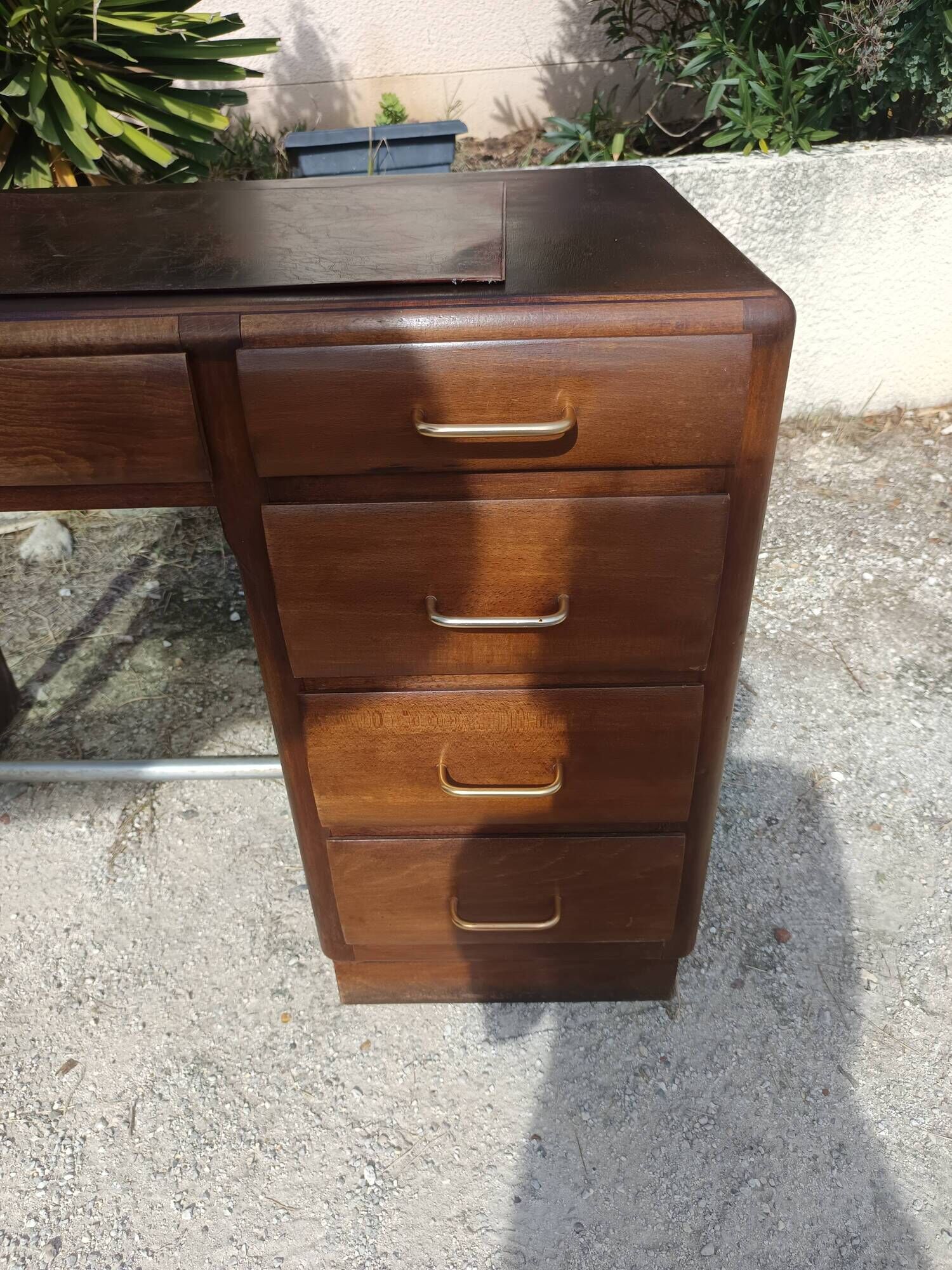 Vintage wooden desk – 5 drawers – 1960s