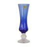 Blue vase, transparent foot, Duralex, vintage