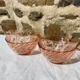 Pink Arcoroc bowls/cups