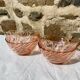 Pink Arcoroc bowls/cups