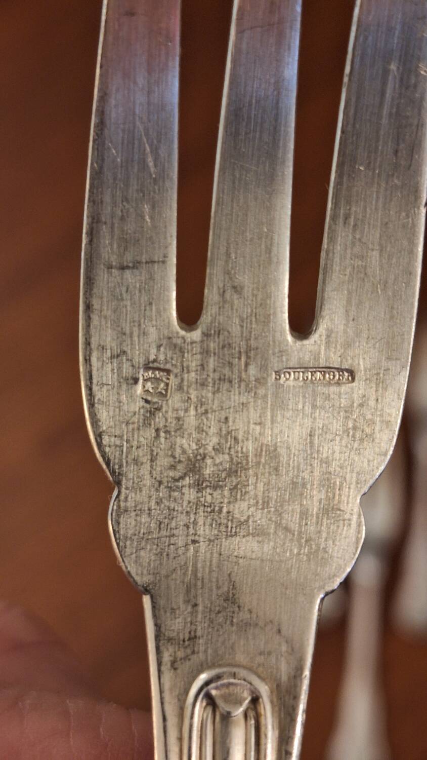 Set of Boulenger silver metal fish forks