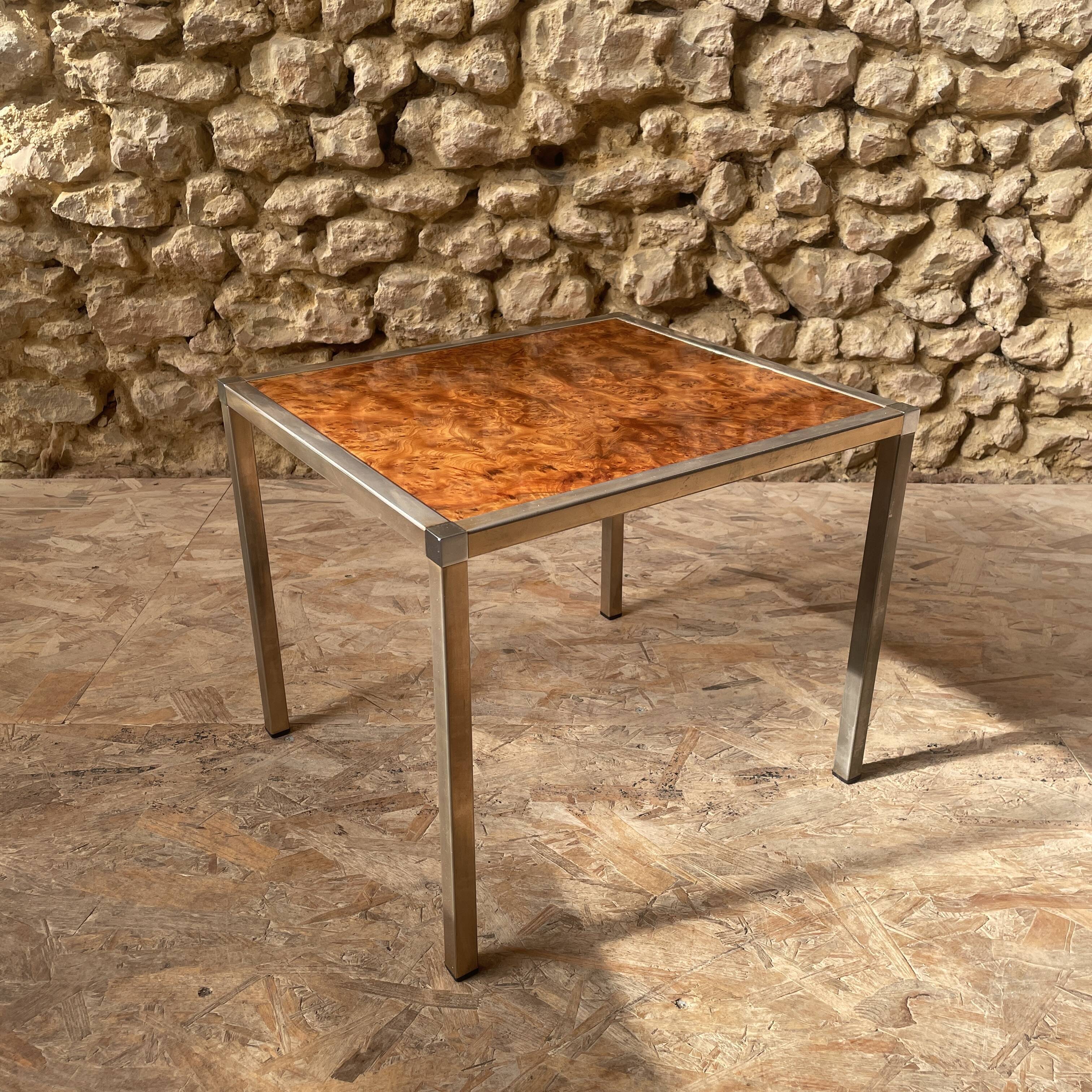 Burr walnut side table - 90s