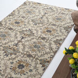 Dark gray & beige vintage rug, 206x102 cm