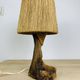 Brutalist lamp olive wood and organic style rope