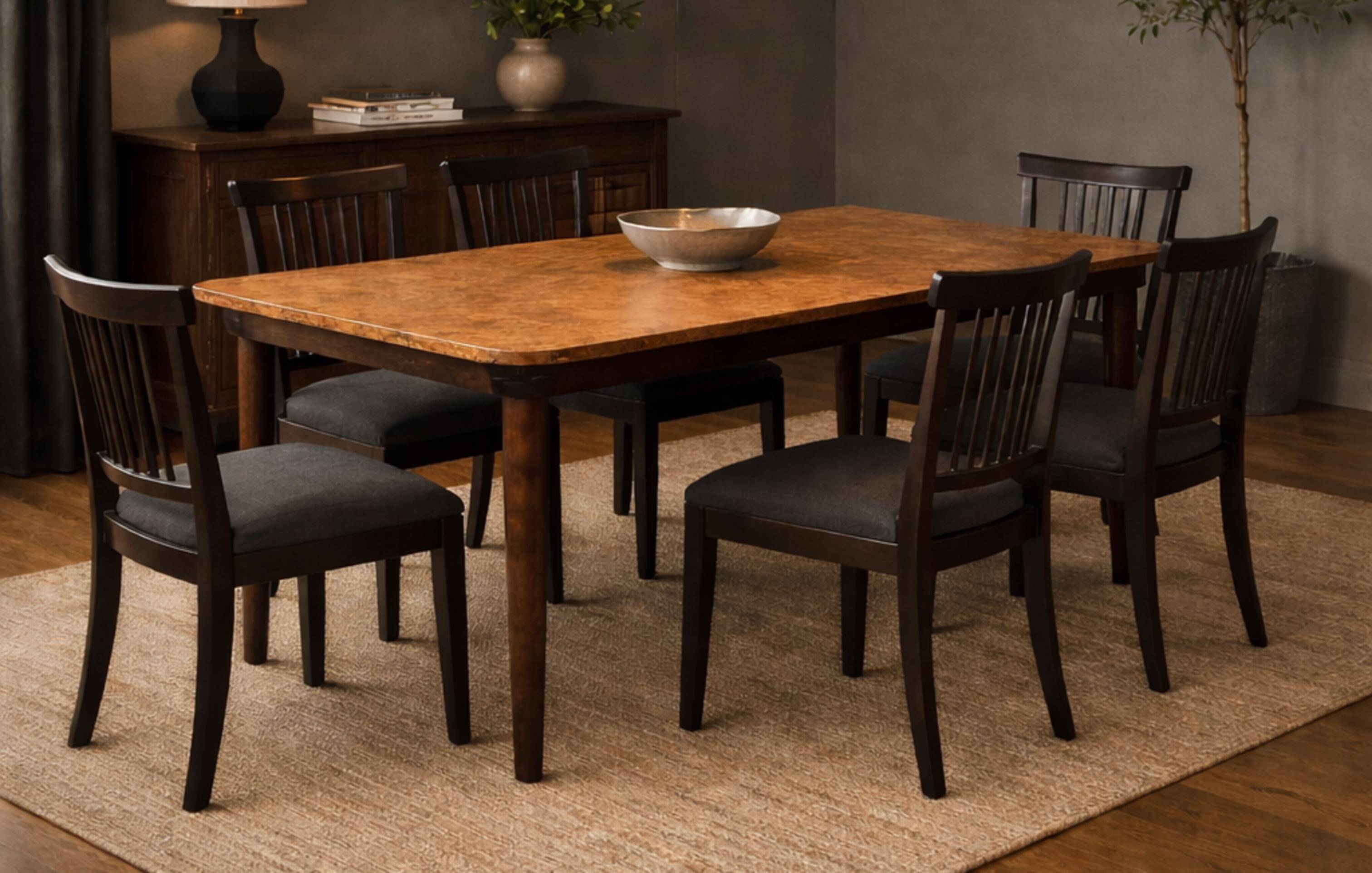 Dining table in burl and beech by Axel Einar Hjorth, NK 1938, Swedish Modern.
