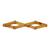 Scandinavian Solid Pine Wall Mounted Coat Rack 1970s