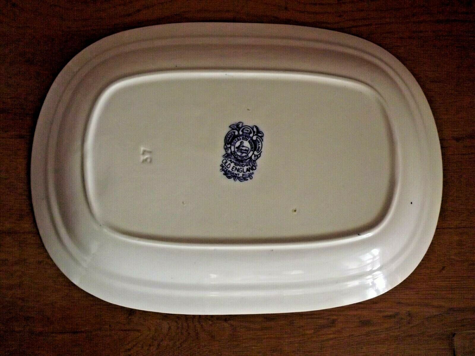 Oblong Serving Plate Dutch Royal Sphinx Maastricht Cambridge Old England 3590