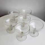 Set of 6 art deco champagne cups