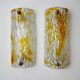 Pair of Mazzega wall lamps, orange Murano blown glass, Italy, 1960