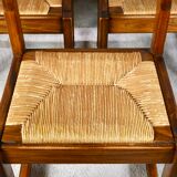 Series of 6 chairs in elm and rope Maison Regain