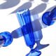 Vintage blue champagne flutes