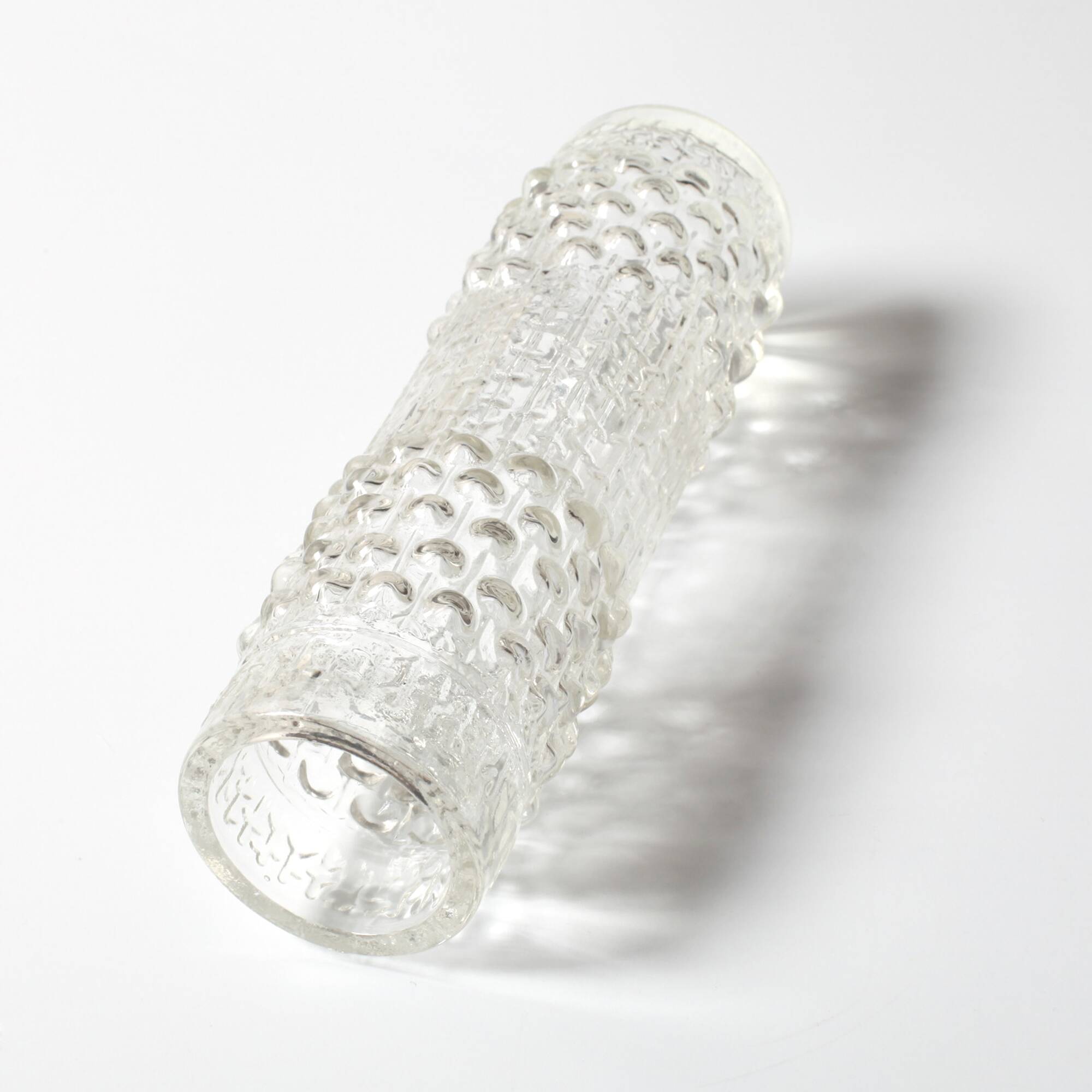 Vintage Pressed Glass Vase: CandleWax Design by František Pečený / 1972