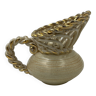 Vase beige en forme de cruche art déco faïencerie Thulin