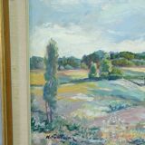 Katarina Fontaine, Swedish Modern Landscape, Oil on Panel, 1950s, Framed