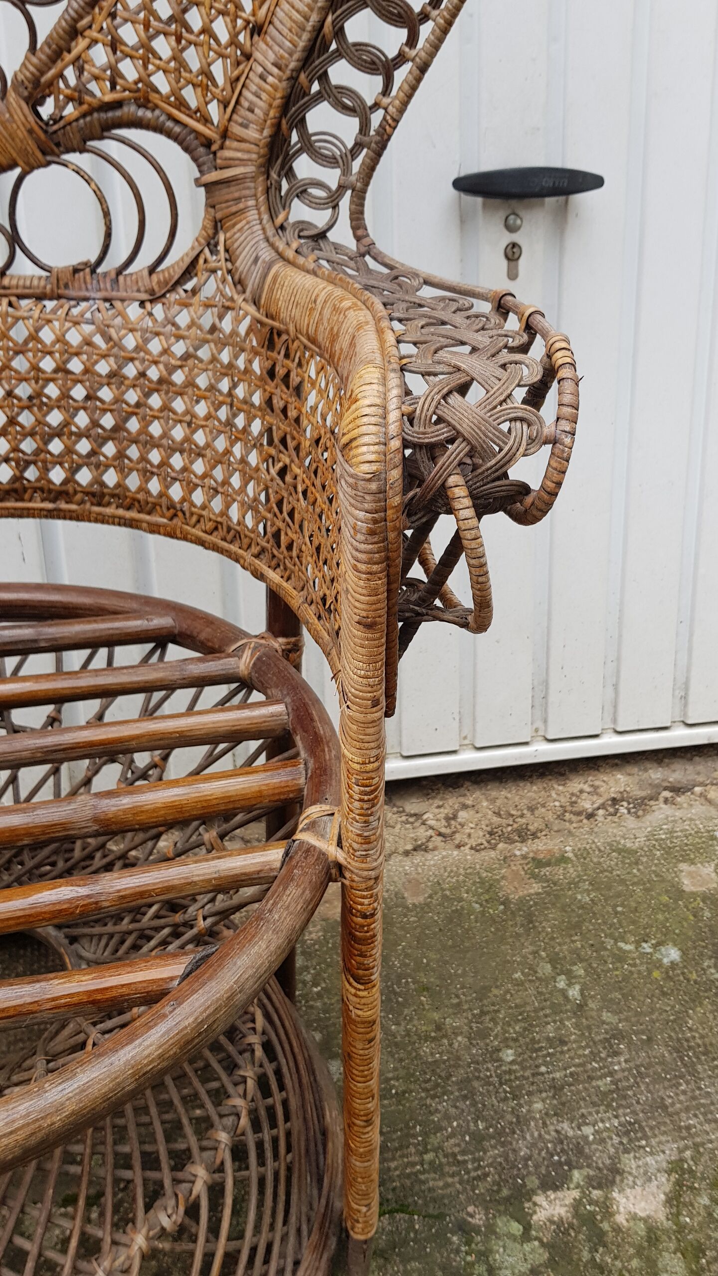 Fauteuil emmanuelle en rotin vernis