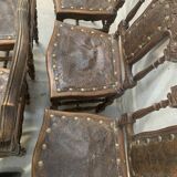 6 chaises de style Renaissance en chêne, XXème siècle