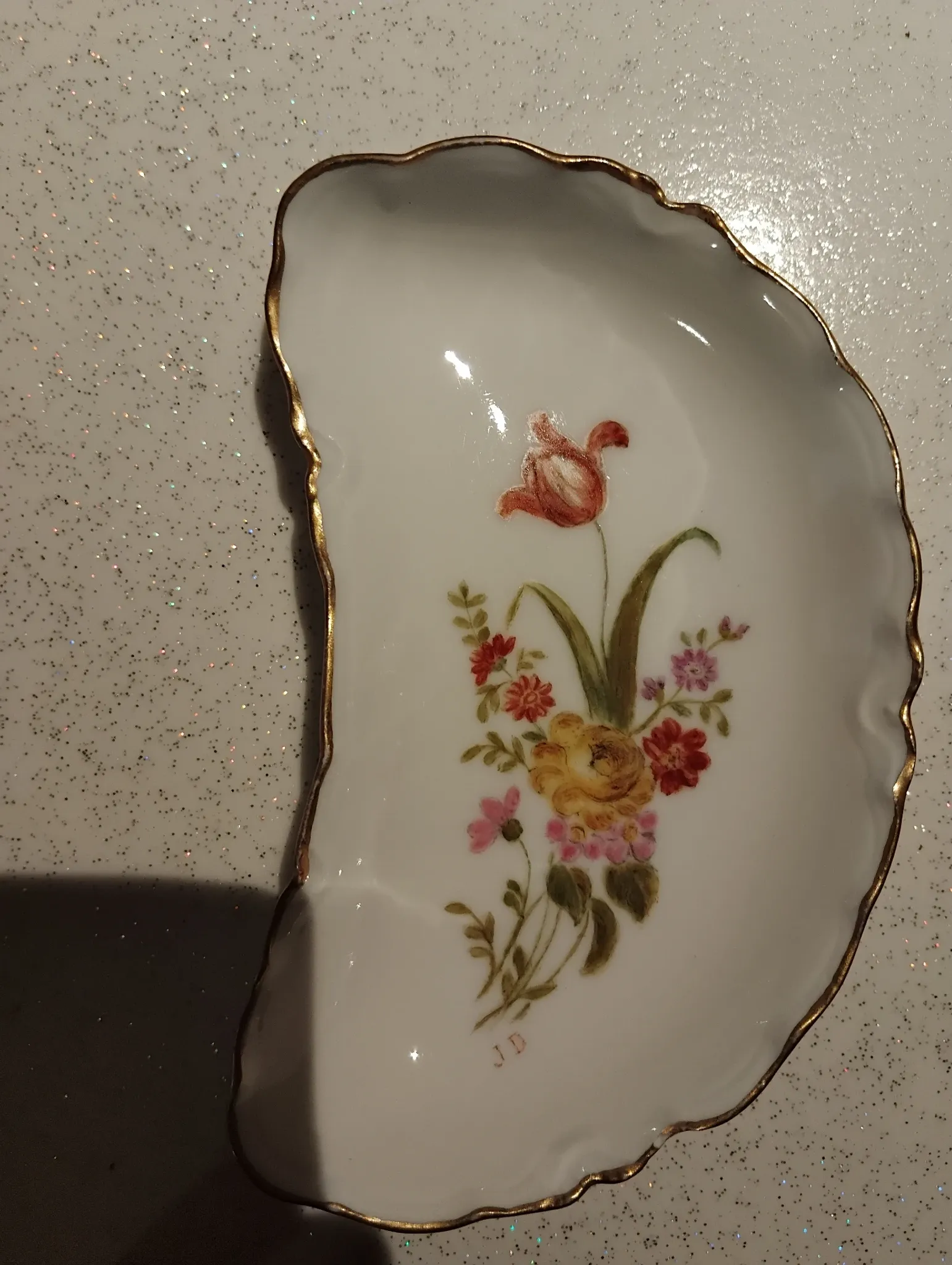Half-moon porcelain dish from Limoges