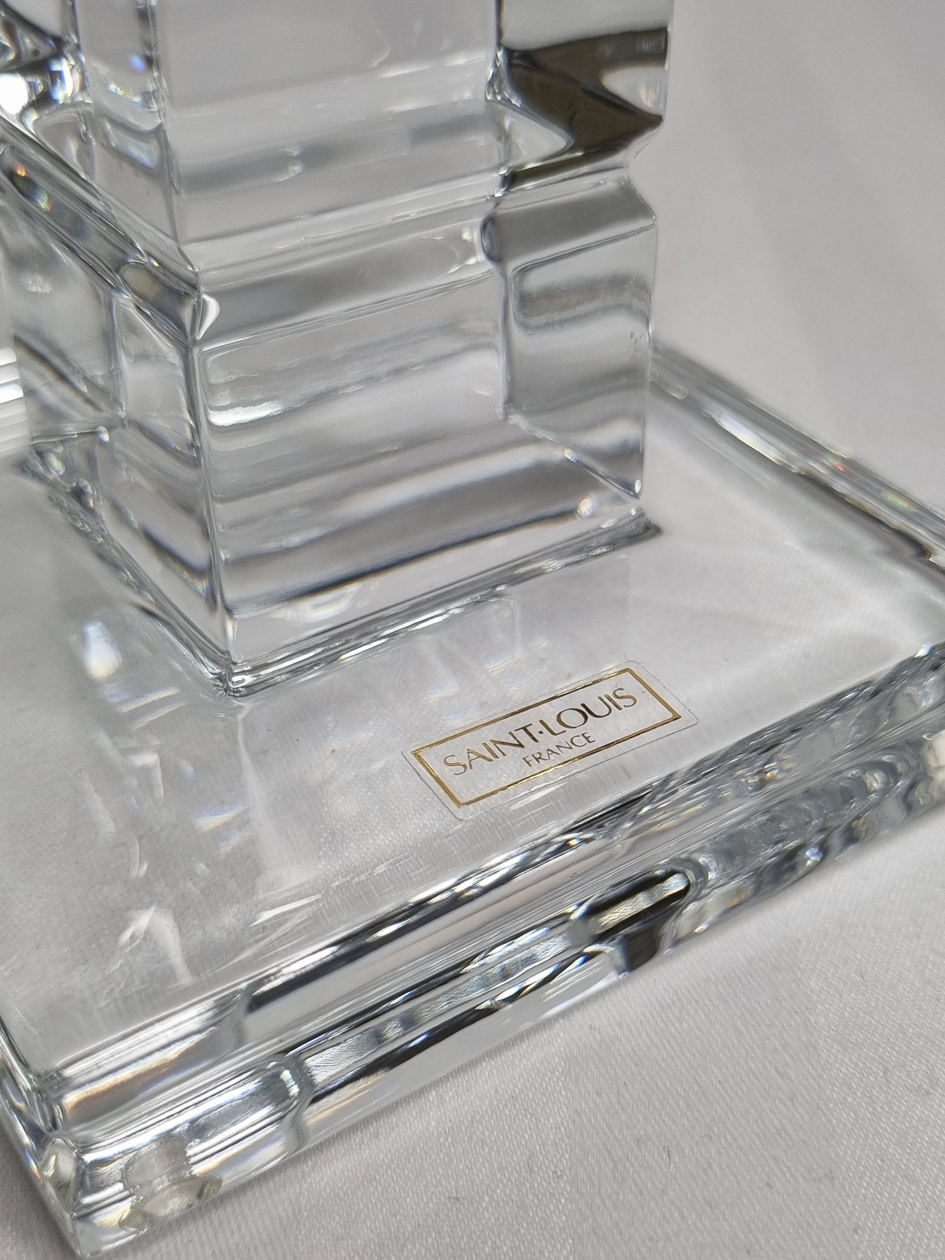 Crystal candle holder, Saint-Louis design Jean Sala
