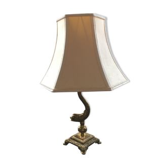 Lampe poisson bronze doré