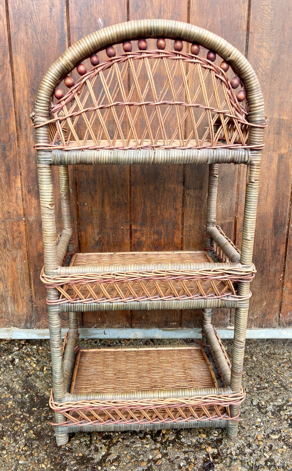 Rattan shelf cabinet