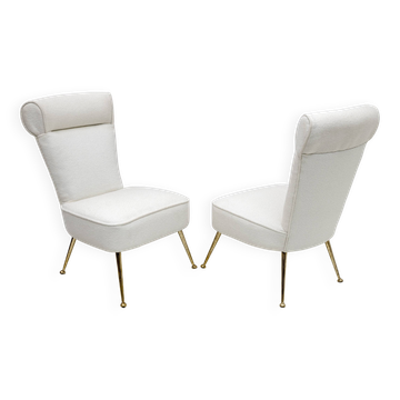 Paire de petits fauteuils Gigi Radice Mid-century Modern Boucle par Minotti 50