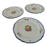 3 assiettes Salins a motifs de fleurs