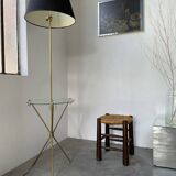 Adnet brass floor lamp with loops