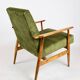 Armchair 'Lis', 1970s olive green design by Henryk Lis - natural wood