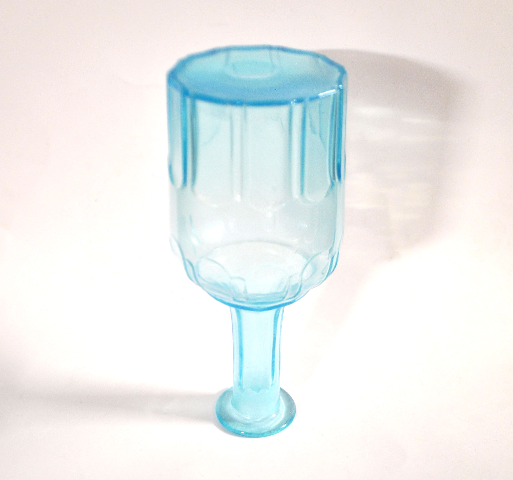 Vintage glass carafe in light blue blown glass 22cm