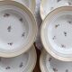 6 vintage Céranord "Cheverny" porcelain deep plates - Floral pattern