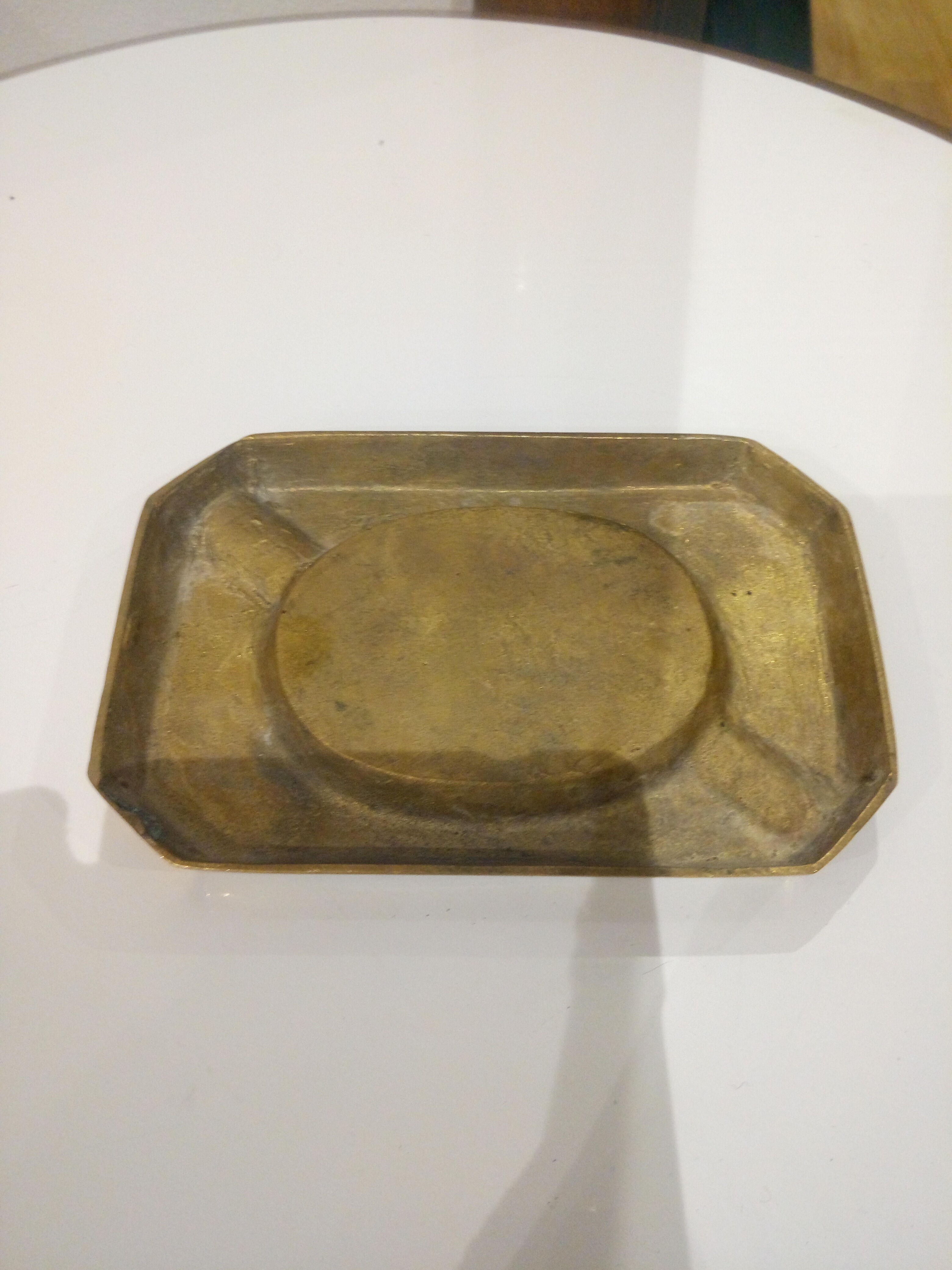 Art deco brass emailed ashtray