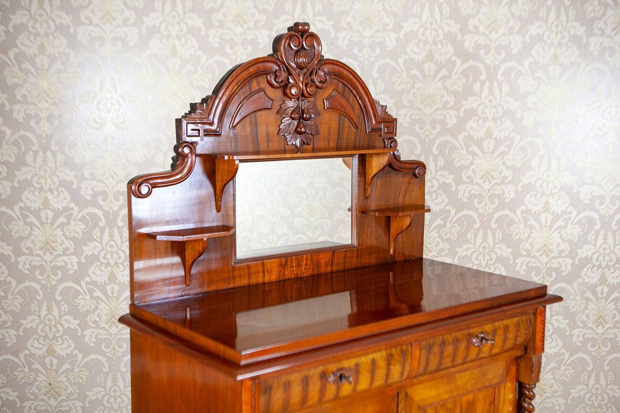 End of 19th Century Light Brown Eclectic Buffet in Walnut