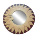 Yellow & brown wooden sun mirror
