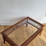 Table basse rotin vintage