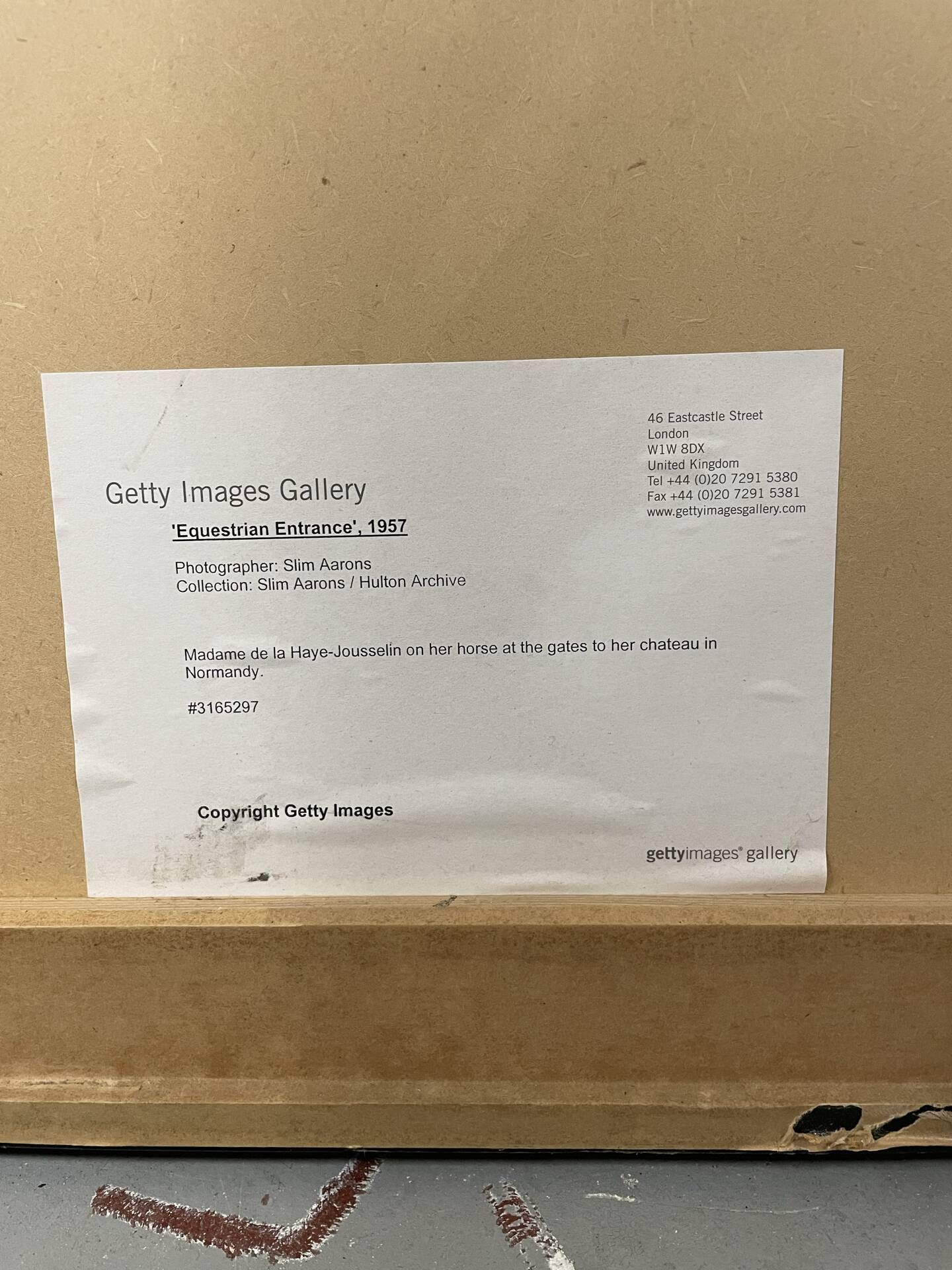 Authentic photographic print certified by the Getty Images Gallery.