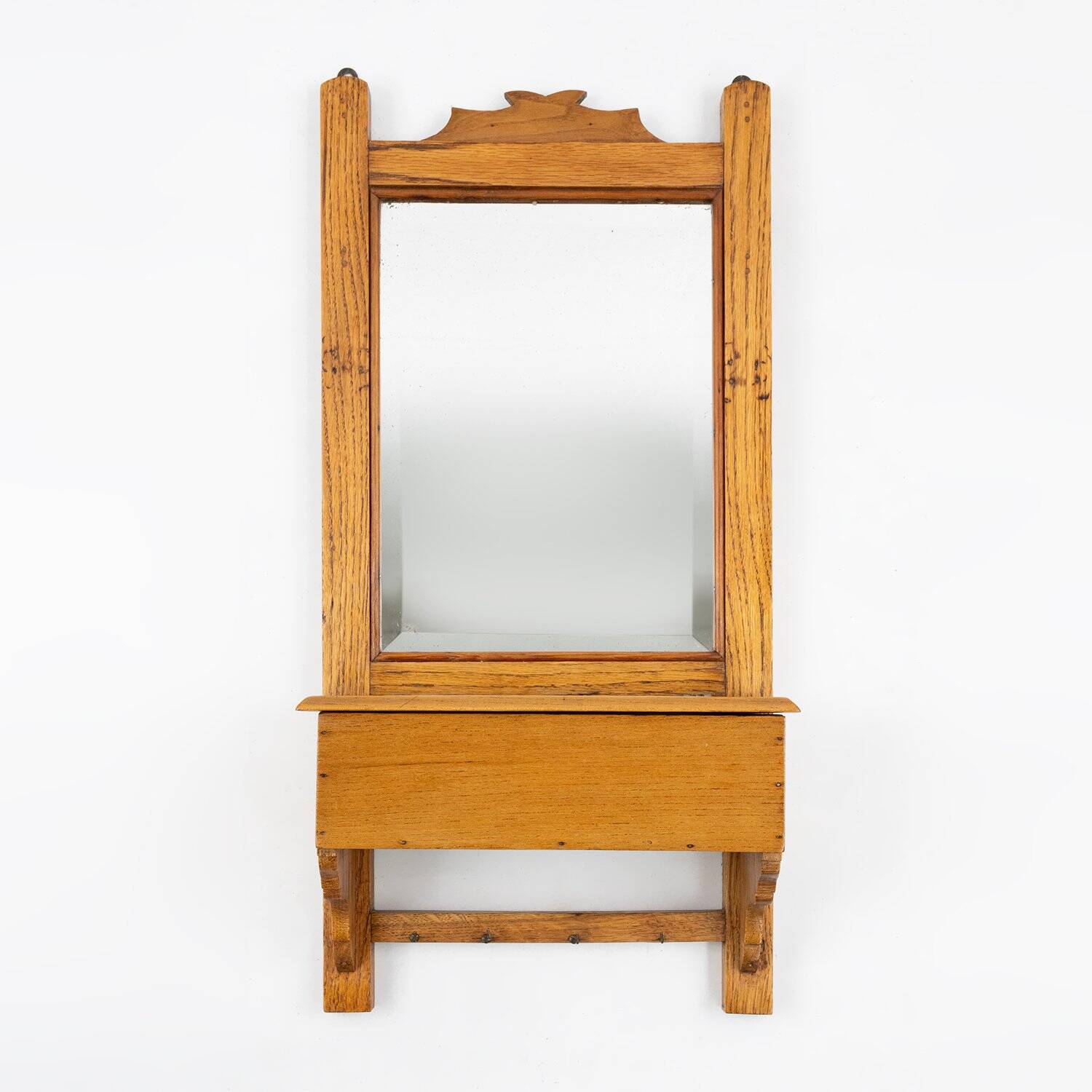 Item Name French Wooden Shaving Cabinet with Mirror, 1890s
