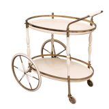 Oval shaped glass tops serving trolley Italy 1950s