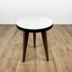 Tripod pedestal table with white top and spindle legs, 50s