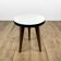 Tripod pedestal table with white top and spindle legs, 50s