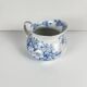 Chubby pitcher, old toilet jug KG Lunéville, blue flower pattern, late 19th to early 20th century.