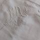 Pillowcase hand-embroidered thread monogram E.D.
