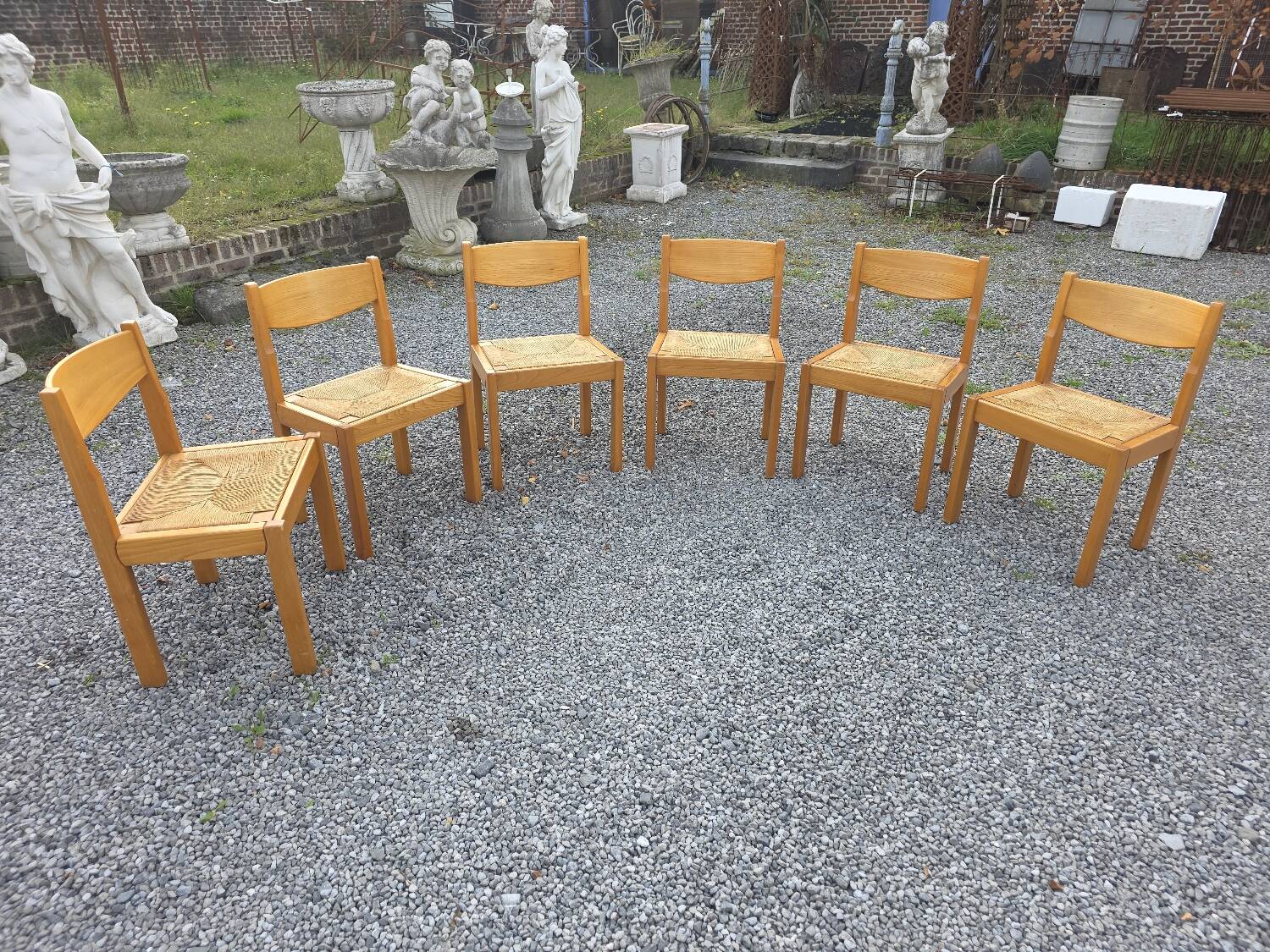 6 chaises vintage en orme maison Regain années 60