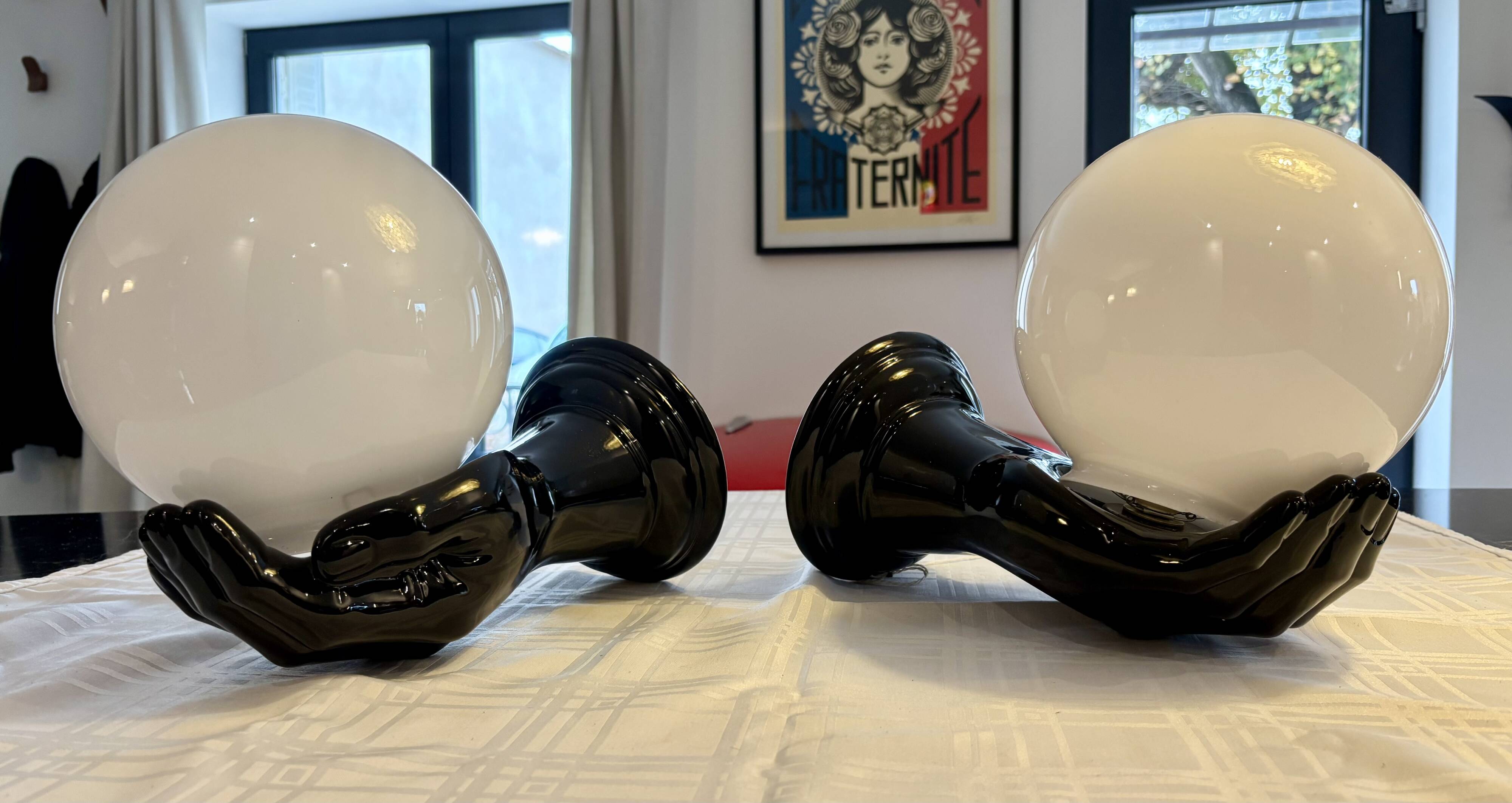 Pair of handmade ceramic wall sconces