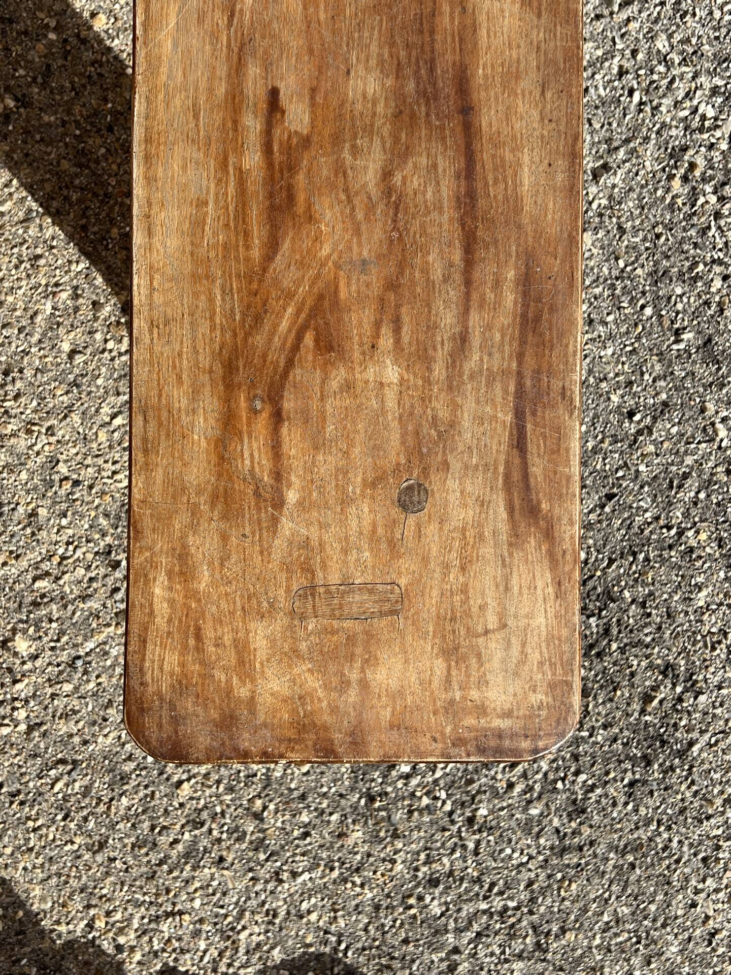 Solid wood bench, French artisanal craftsmanship.