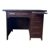1940s accounting desk in oak and dark oak veneer